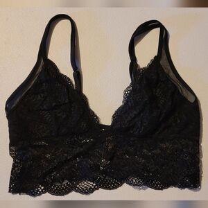 Chic Black Floral Lace Bralette By Just Sexy Lingerie, Medium